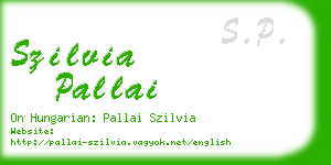 szilvia pallai business card